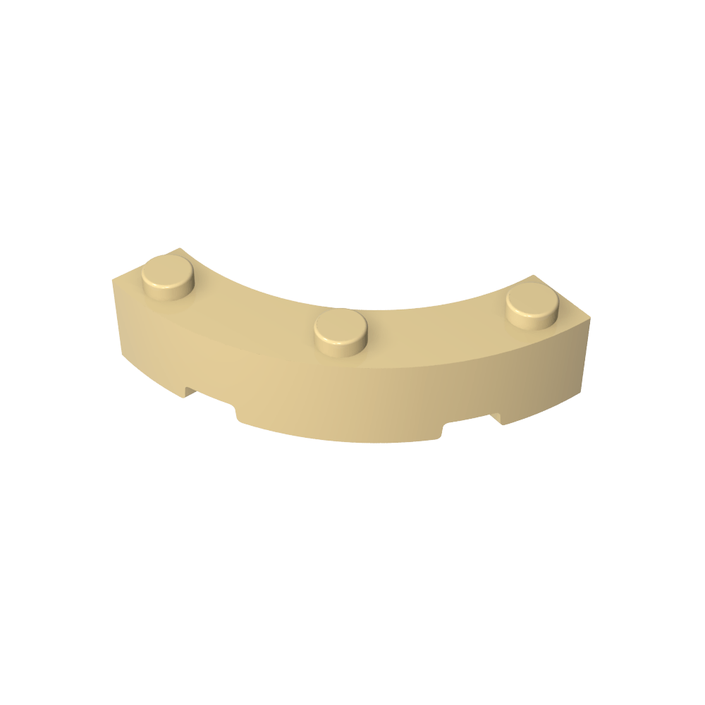 Ladrillo de esquina redonda de 4 x 4 Macaroni de ancho con 3 montantes-MyGobricksEs