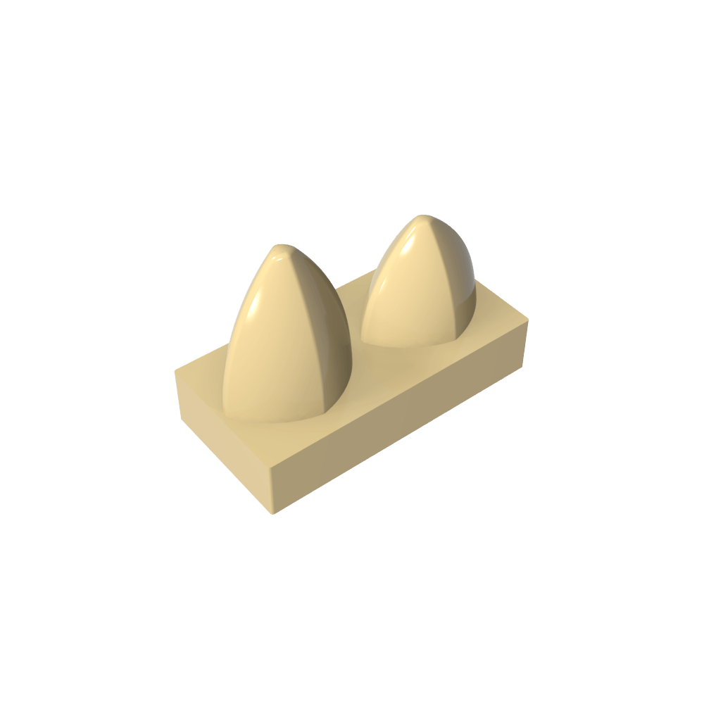 Placa 1 x 2 Especial con Dos Dientes Verticales-MyGobricksEs