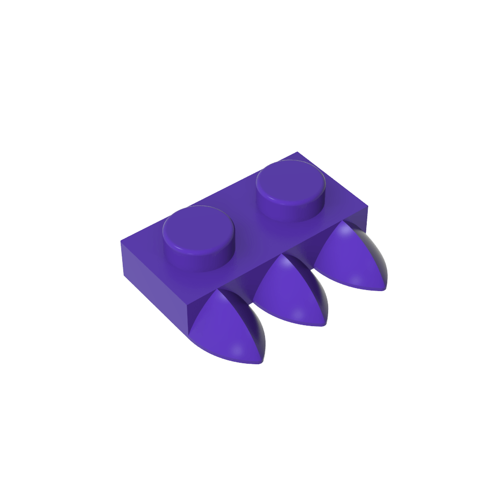 Placa especial 1 x 2 con tres dientes [Tri-Tooth]-MyGobricksEs