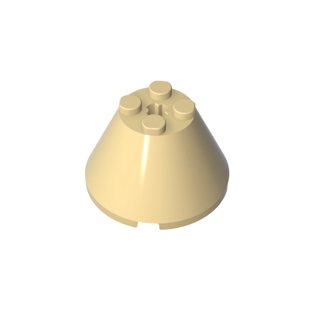 Cono 4 x 4 x 2 con orificio para eje [Simple]-MyGobricksEs