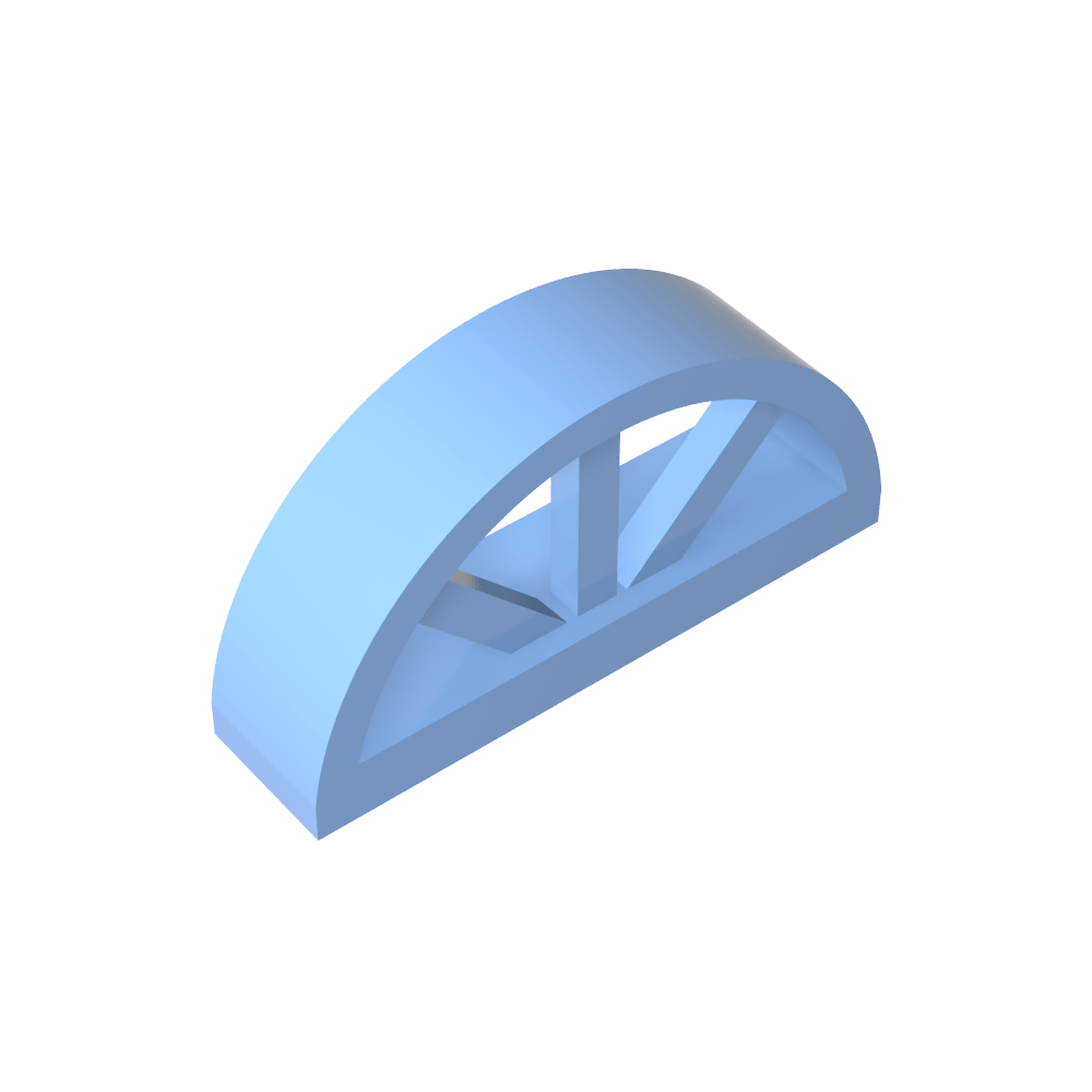 Ventana de 1 x 4 x 1 2/3 con parte superior redondeada con radios-MyGobricksEs