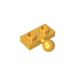 Placa especial 1 x 2 con bola de remolque central lateral de 5,9 mm-MyGobricksEs