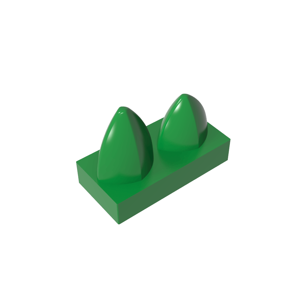 Placa 1 x 2 Especial con Dos Dientes Verticales-MyGobricksEs