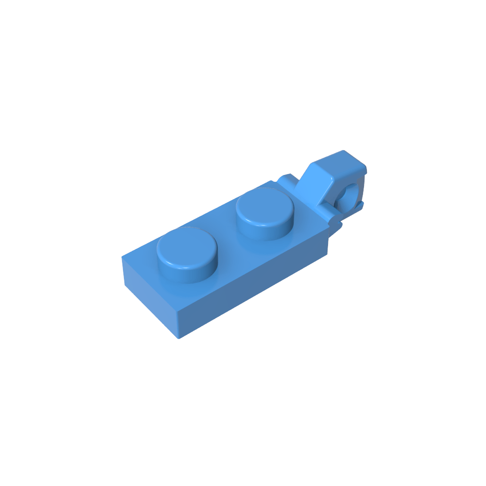 Placa de bisagra 1 x 2 con bloqueo con 1 dedo en el extremo, sin ranura-MyGobricksEs