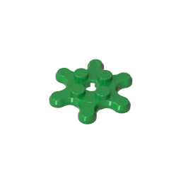 Placa redonda de 2 x 2 con 6 dientes de engranaje / pétalos de flor-MyGobricksEs