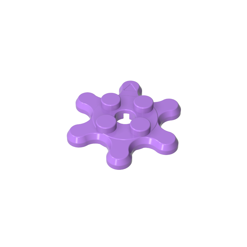 Placa redonda de 2 x 2 con 6 dientes de engranaje / pétalos de flor-MyGobricksEs