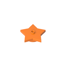Placa especial de estrella de 5 puntas de 4 x 4 2/3 con un perno-MyGobricksEs