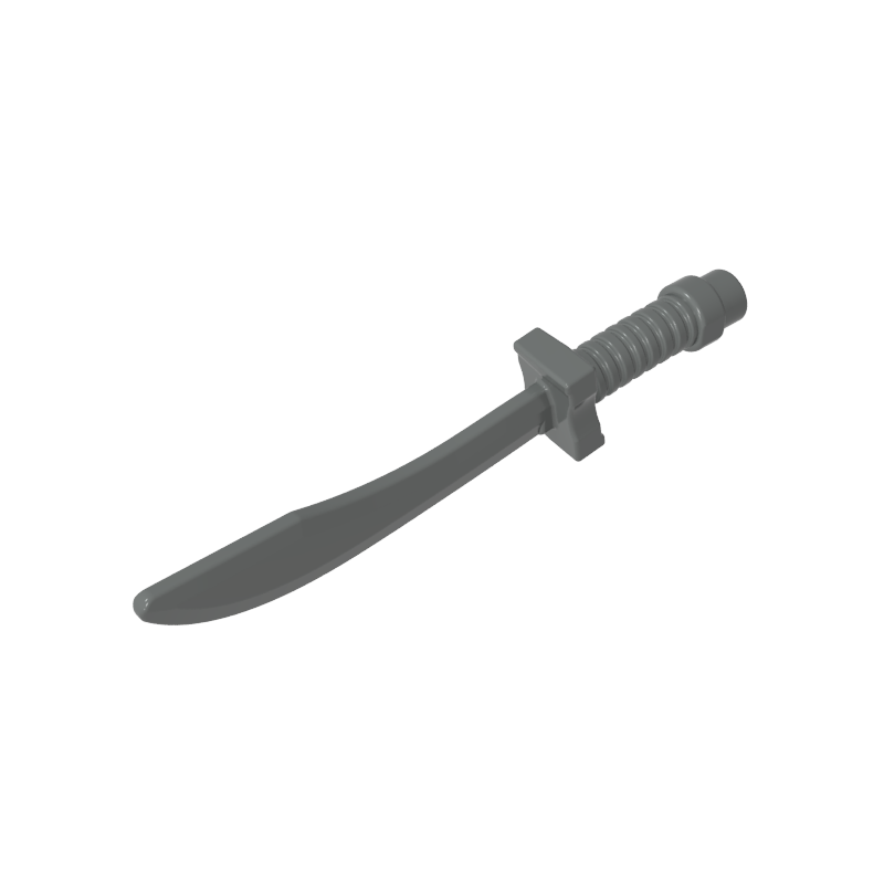 Figura, Arma Espada, Sable/Dao Hoja Curva y Empuñadura con Extremo de Barra-MyGobricksEs