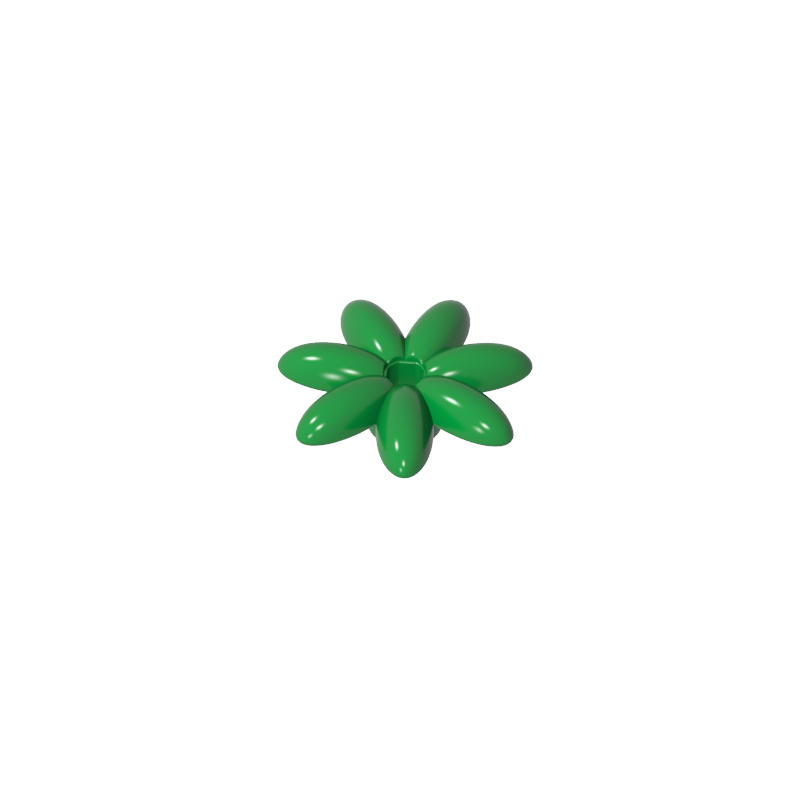 Planta, Kit de accesorios para exterior, Flor con 7 pétalos finos y alfiler-MyGobricksEs