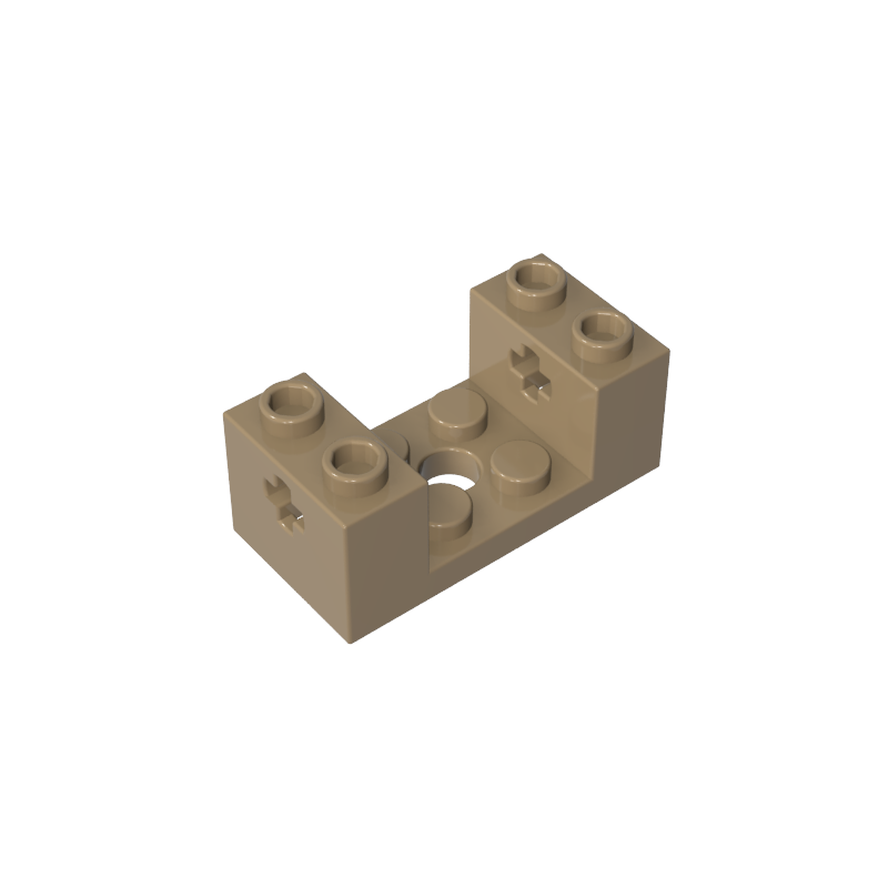 Ladrillos de 2x4x1-1/3 con recortes de 2x2 y orificios para ejes
