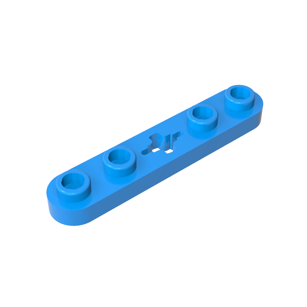 Placa técnica 1 x 5 con extremos lisos, 4 pernos y orificio para eje central-MyGobricksEs