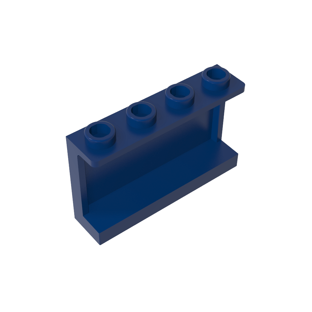 Panel 1 x 4 x 2 con soportes laterales - Montantes huecos-MyGobricksEs