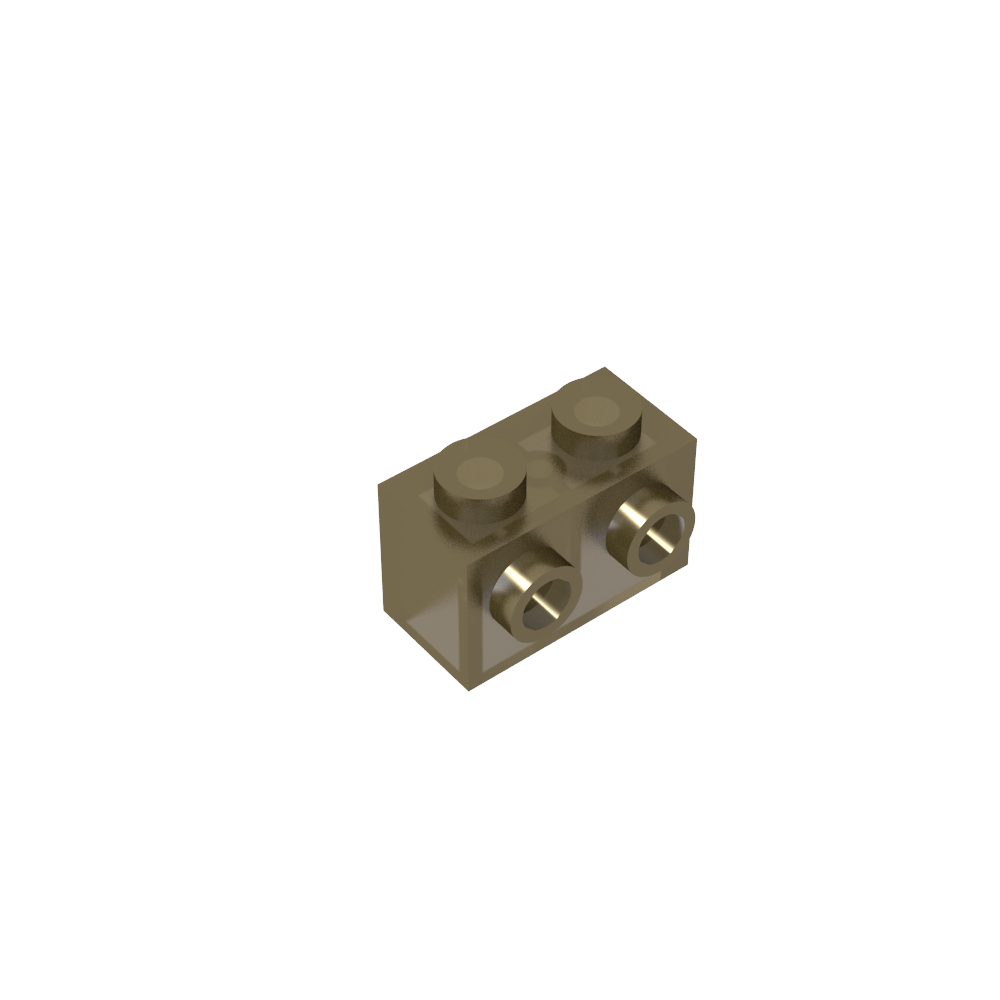 Ladrillo especial 1 x 2 con 2 montantes en 1 lado-MyGobricksEs