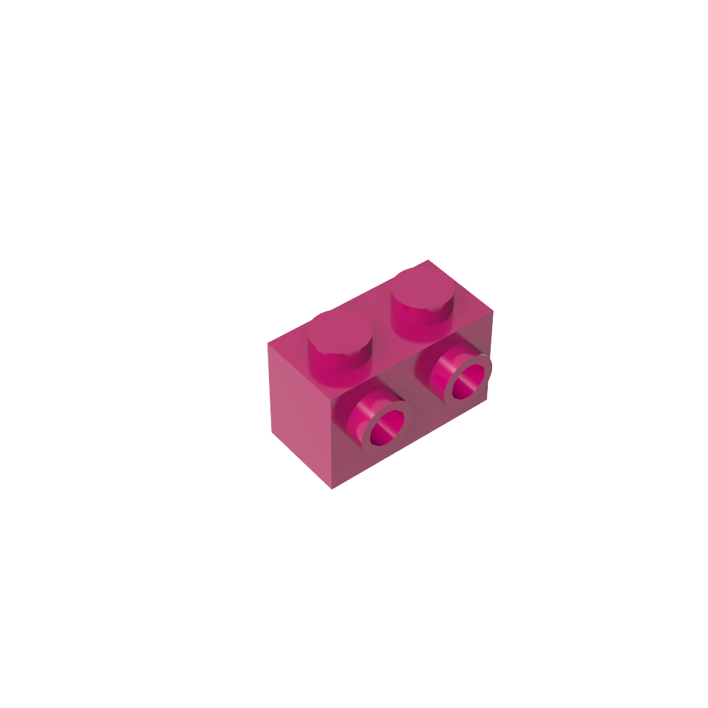 Ladrillo especial 1 x 2 con 2 montantes en 1 lado-MyGobricksEs