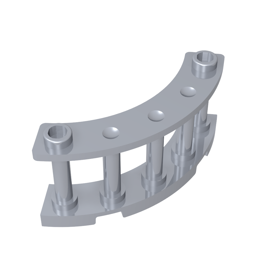Valla de husillo de 4 x 4 x 2 cuartos de círculo con 2 montantes-MyGobricksEs