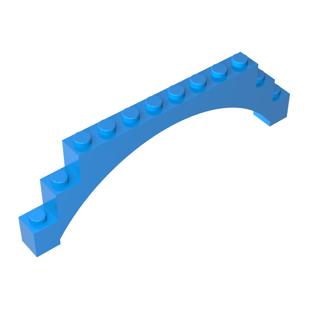 Arco de ladrillo 1 x 12 x 3 Arco elevado con 5 soportes transversales-MyGobricksEs