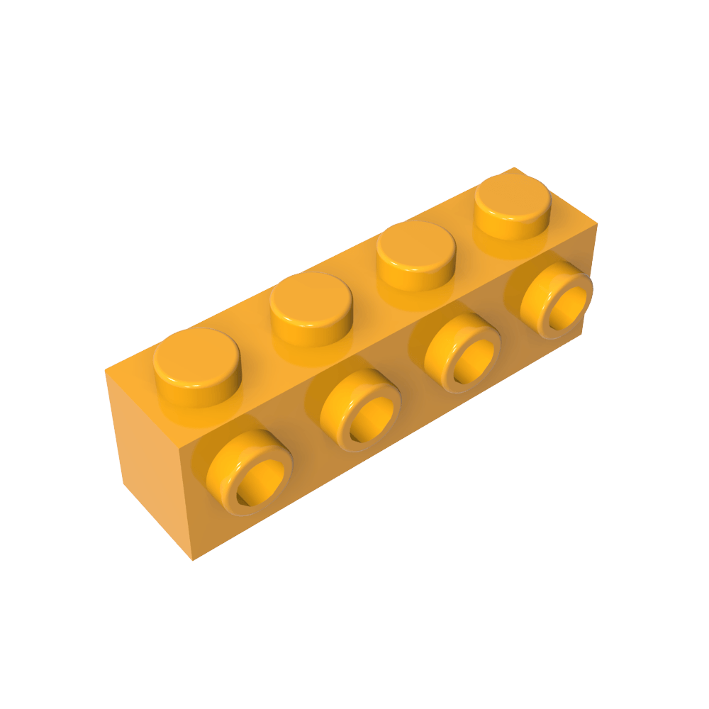 Ladrillo especial 1 x 4 con 4 montantes en un lado-MyGobricksEs