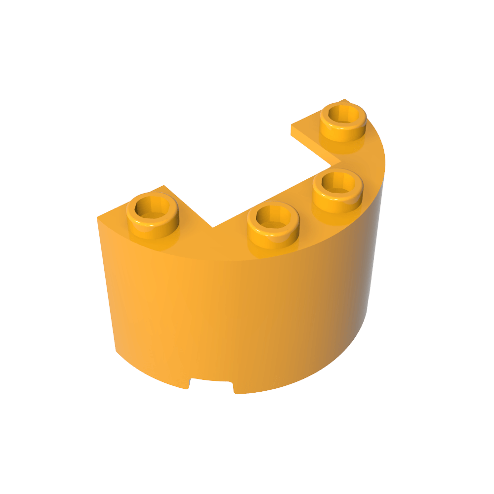 Cilindro de medio cuerpo de 2 x 4 x 2 con recorte de 1 x 2-MyGobricksEs