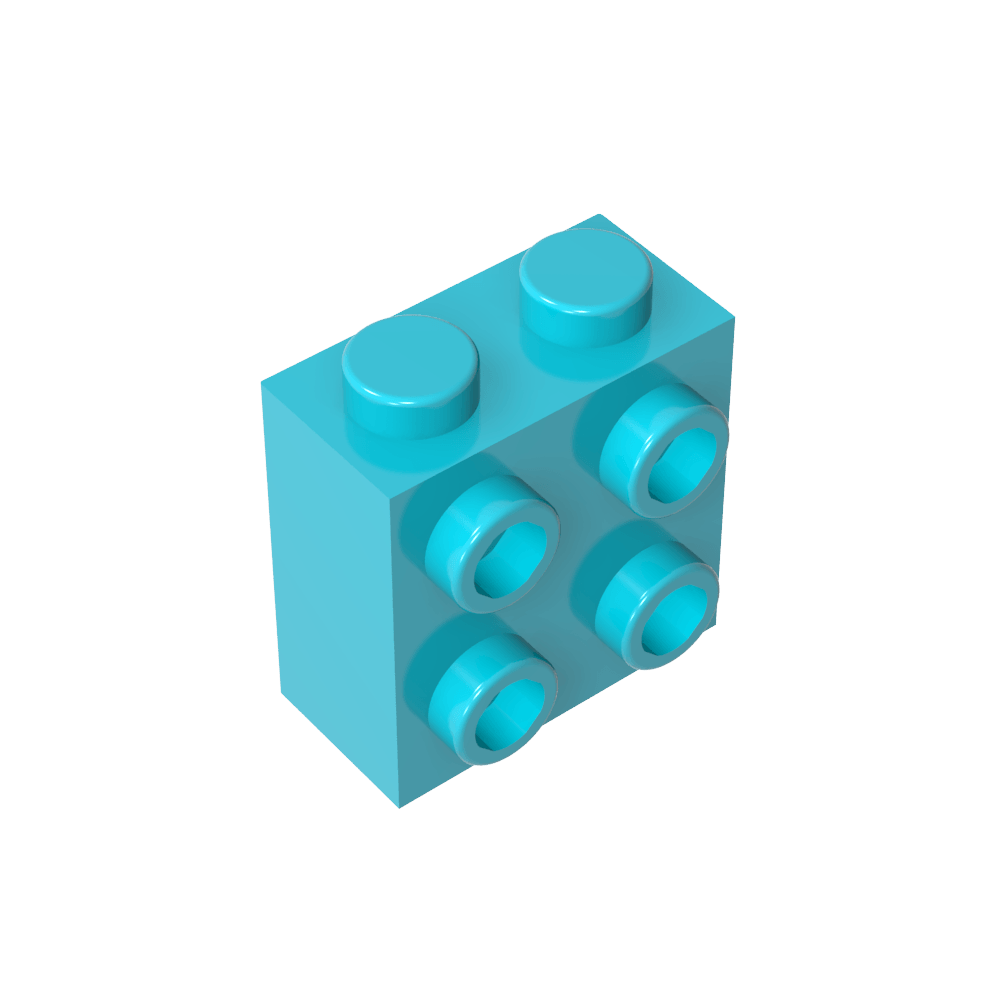 Ladrillo especial 1 x 2 x 1 2/3 con cuatro montantes en un lado-MyGobricksEs