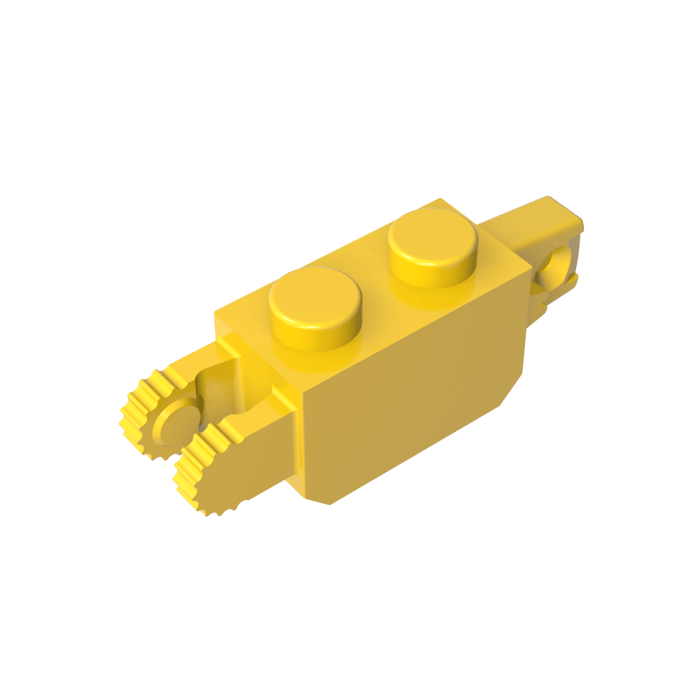 Bisagra de ladrillo 1 x 2 con bloqueo con 1 dedo en el extremo vertical y 2 dedos en el extremo vertical, 9 dientes-MyGobricksEs
