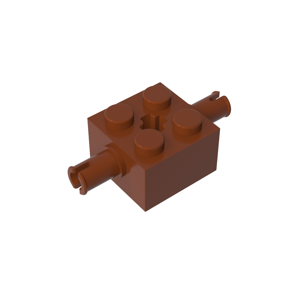 Ladrillo especial 2 x 2 con 2 pasadores y agujero para eje-MyGobricksEs