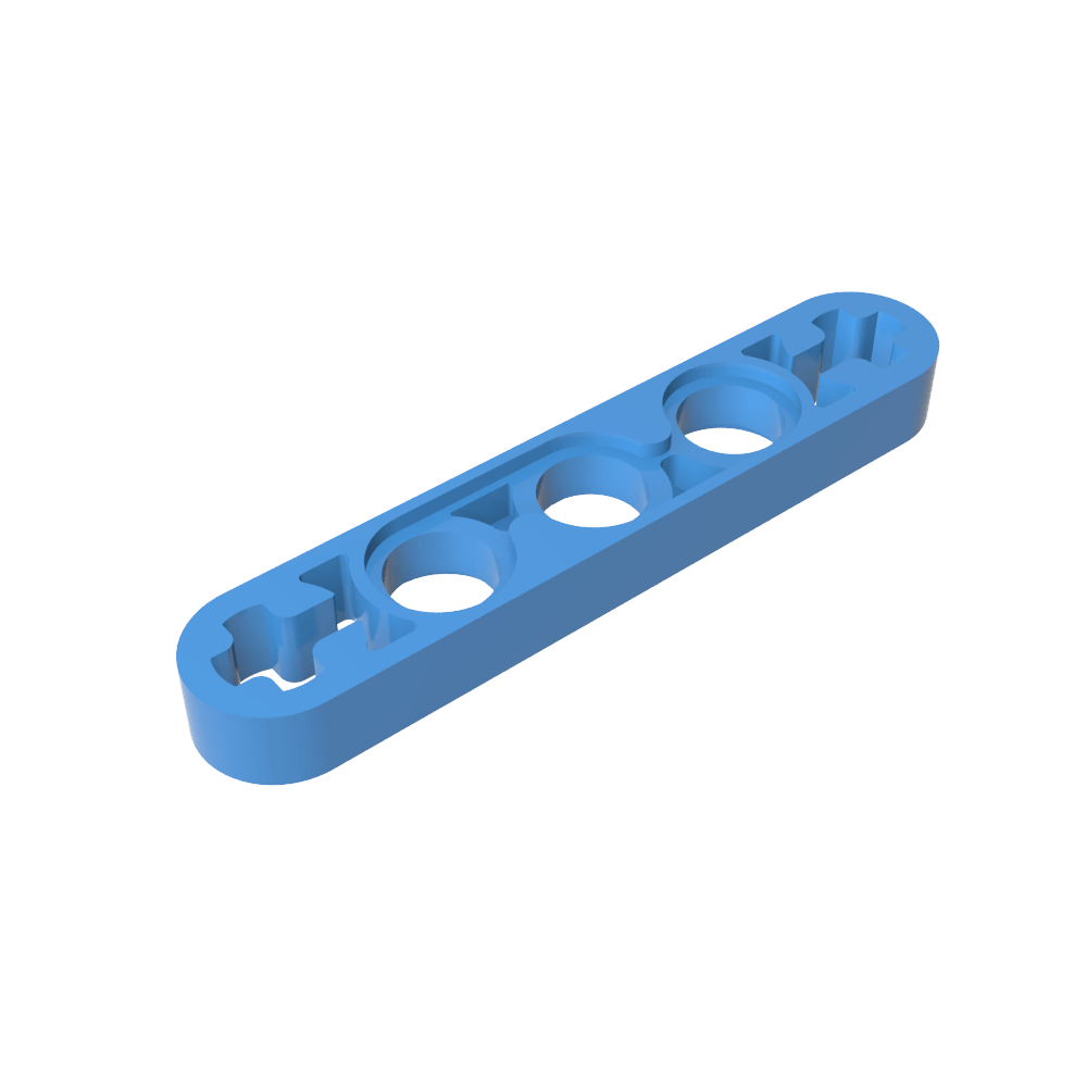 Viga técnica 1 x 5 delgada con orificios para ejes en los extremos-MyGobricksEs