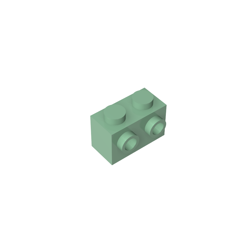 Ladrillo especial 1 x 2 con 2 montantes en 1 lado-MyGobricksEs