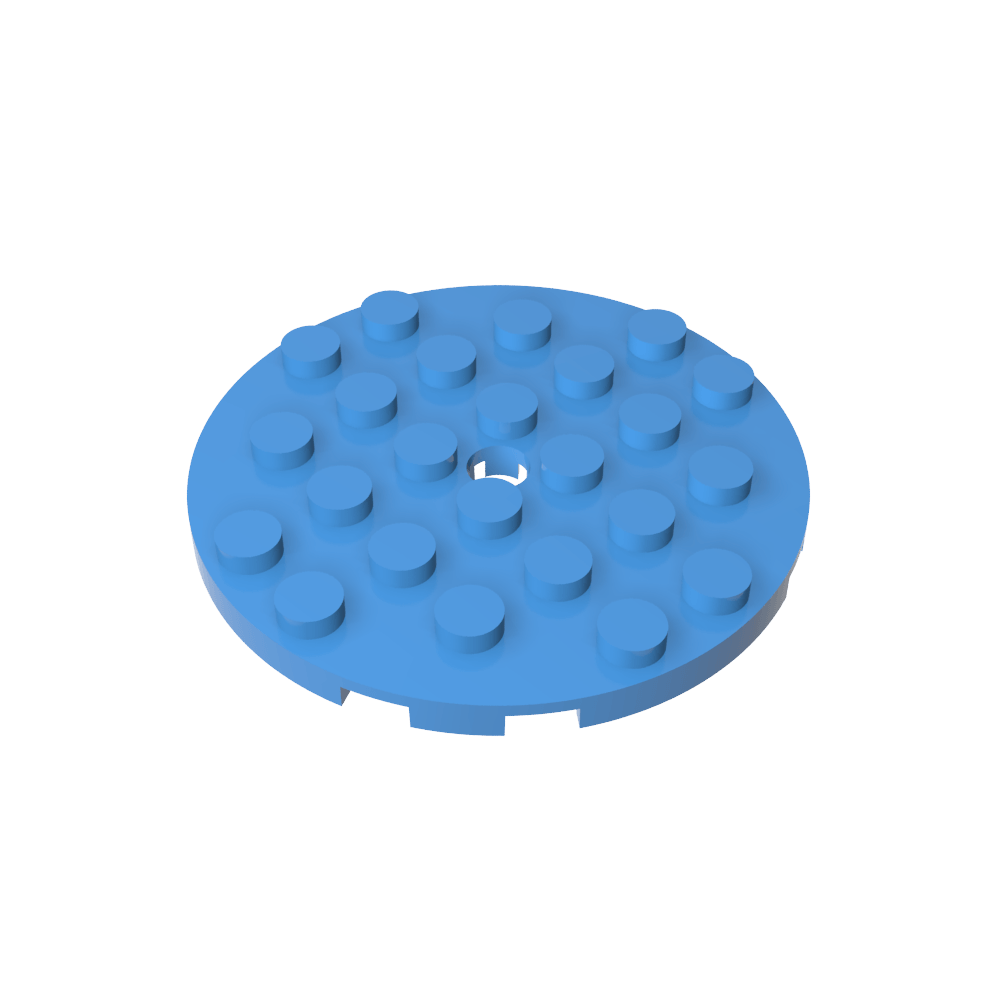 Plato redondo 6 x 6 con agujero-MyGobricksEs