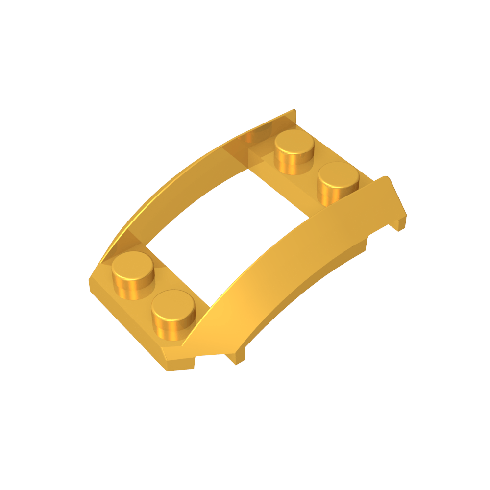 Paso de rueda, cuña 4 x 3 abierta con recorte y cuatro pernos-MyGobricksEs