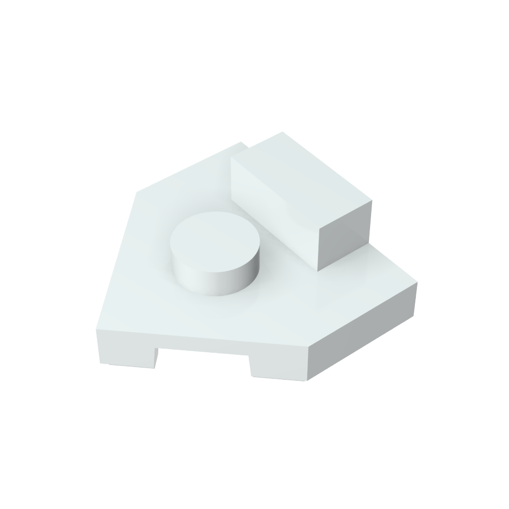 Placa especial de cuña de 2 x 2, perno central, pestaña elevada de 1 x 1/2-MyGobricksEs