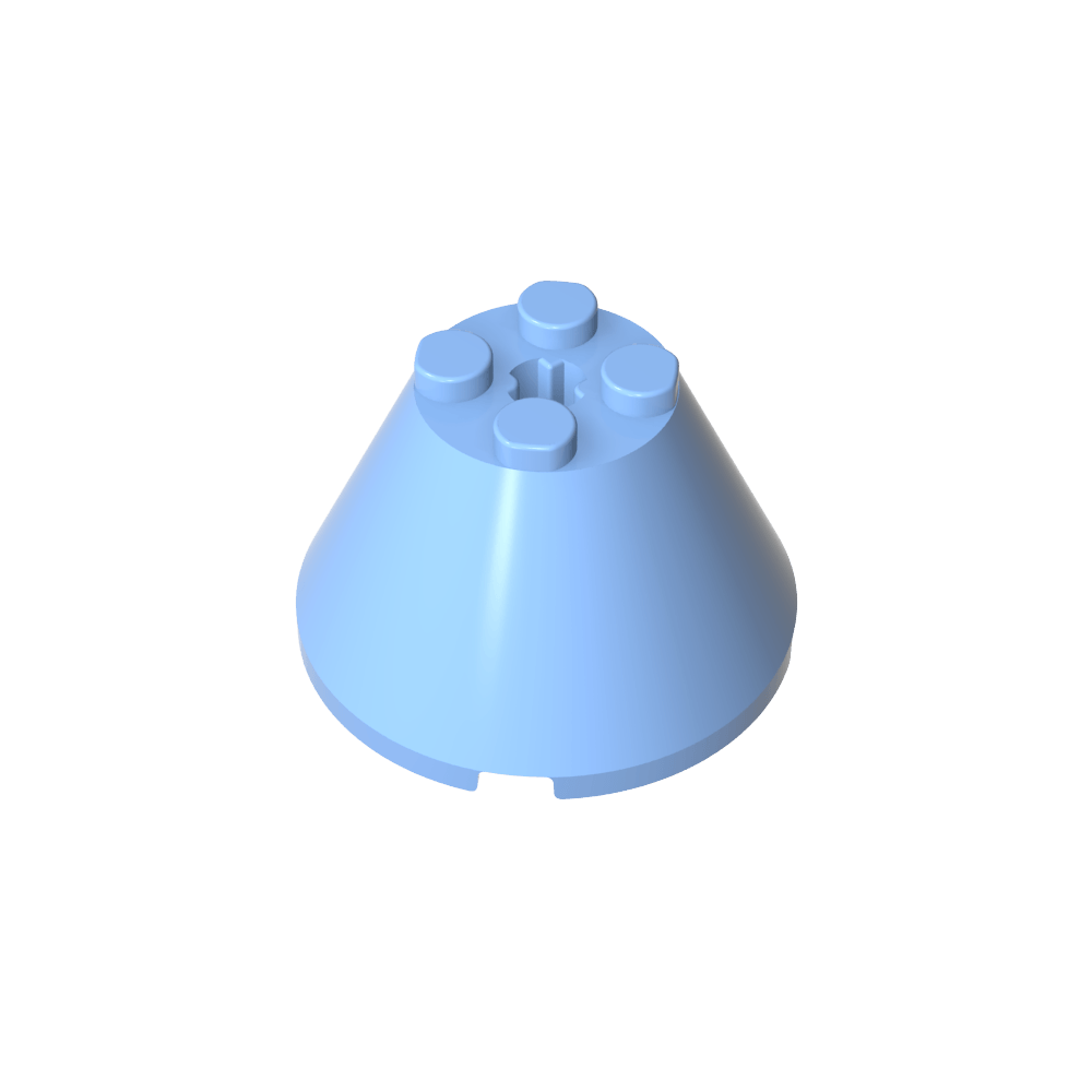 Cono 4 x 4 x 2 con orificio para eje [Simple]-MyGobricksEs