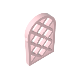 Ventana de 1 x 2 x 2 2/3 paneles enrejados en forma de diamante con parte superior redondeada-MyGobricksEs