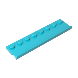 Placa especial 2 x 8 con riel para puerta-MyGobricksEs