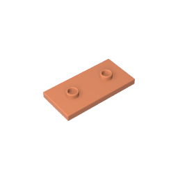 Placa especial 2 x 4 con ranura y dos pernos centrales (puente)-MyGobricksEs