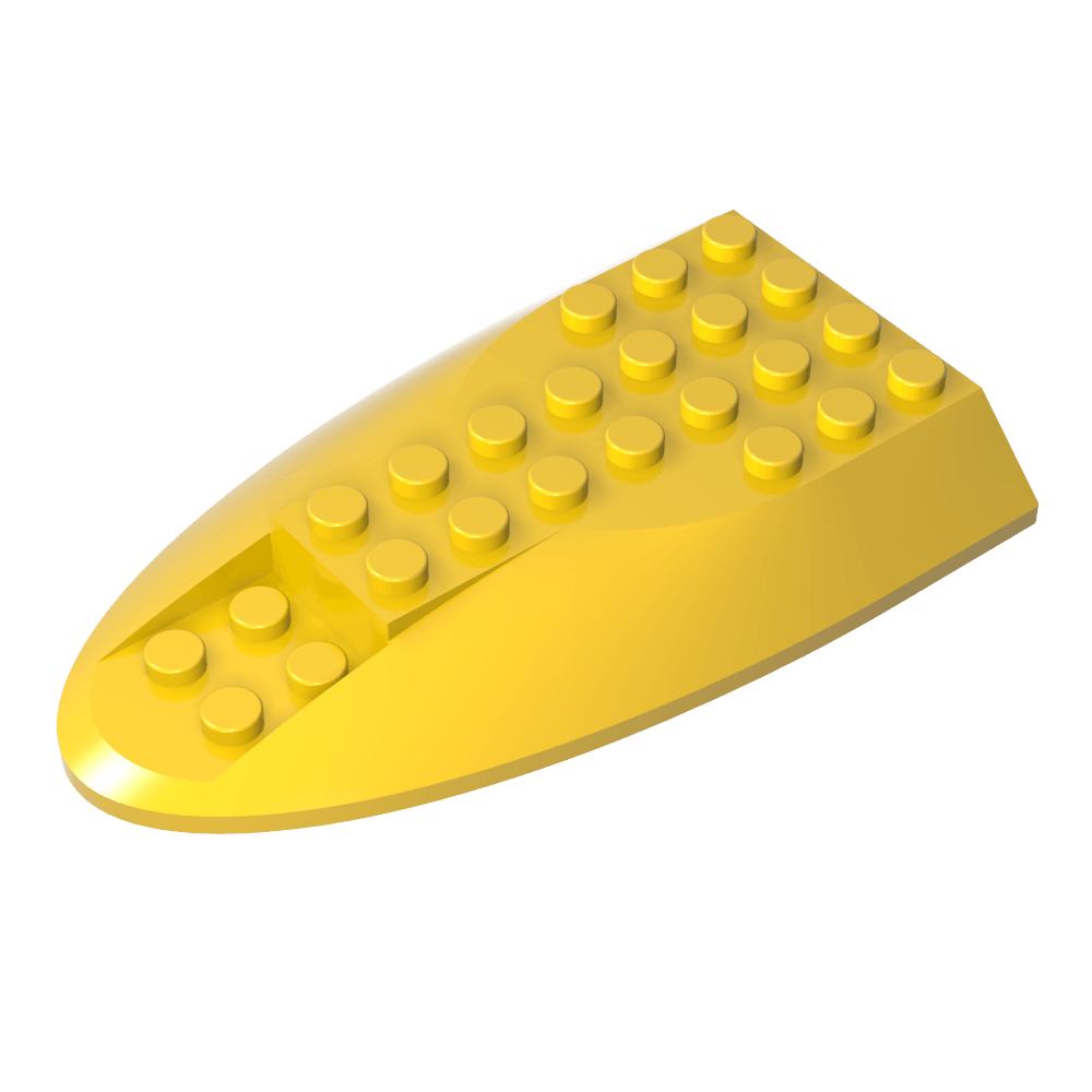 Fuselaje de aeronave, sección trasera curvada, 6 x 10 superior-MyGobricksEs