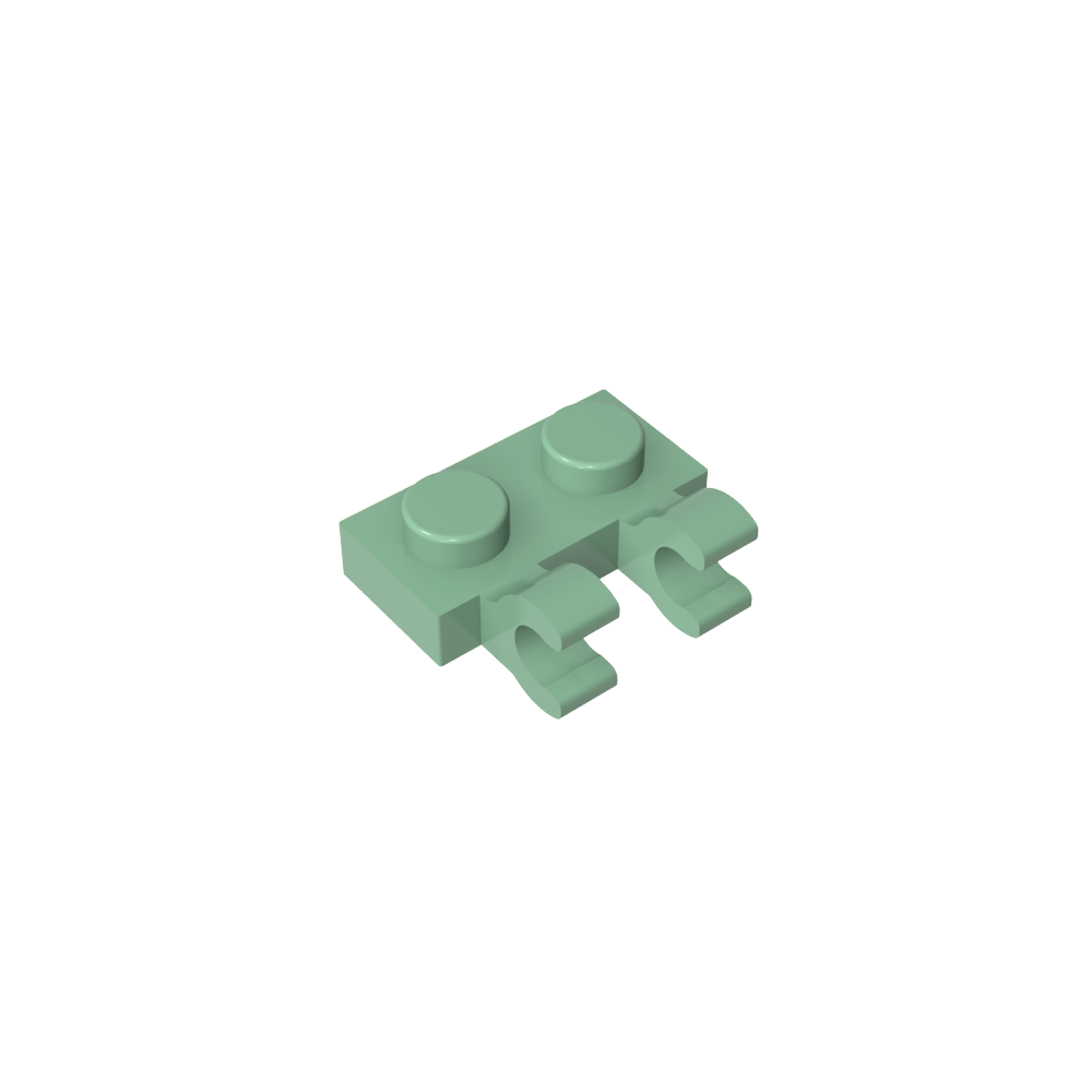 Placa especial 1 x 2 con clips horizontales [clips en U gruesos]-MyGobricksEs