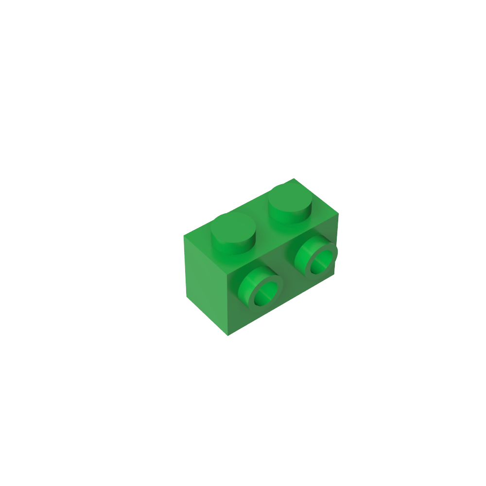 Ladrillo especial 1 x 2 con 2 montantes en 1 lado-MyGobricksEs