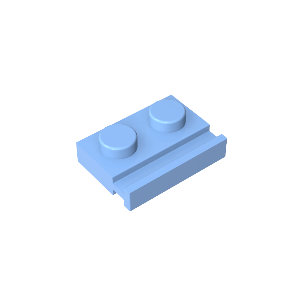 Placa Especial 1 x 2 con Riel para Puerta-MyGobricksEs