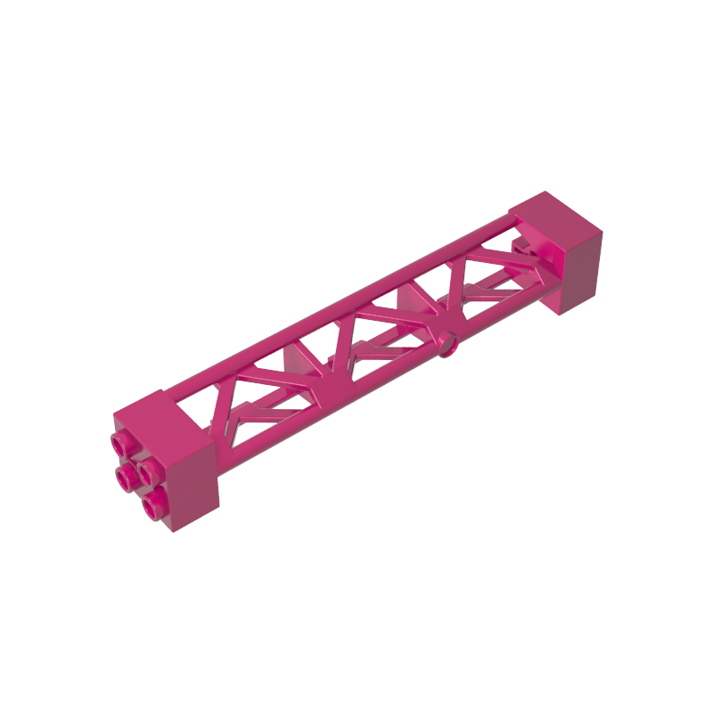Soporte 2 x 2 x 10 Viga Triangular Vertical - Tipo 3 - Agujero de Eje, 3 Postes-MyGobricksEs