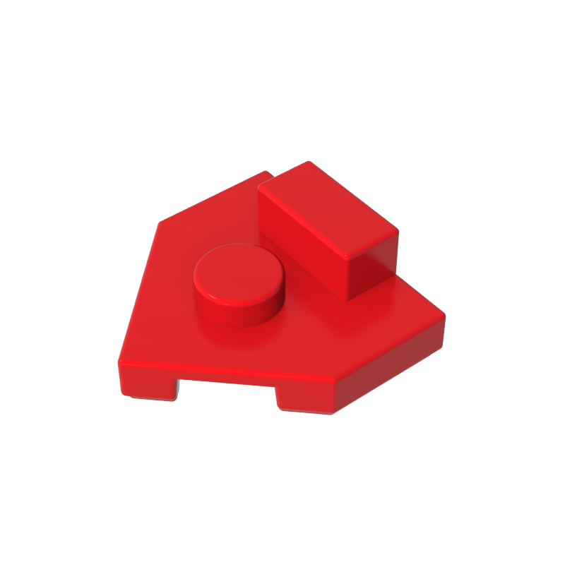 Placa especial de cuña de 2 x 2, perno central, pestaña elevada de 1 x 1/2-MyGobricksEs