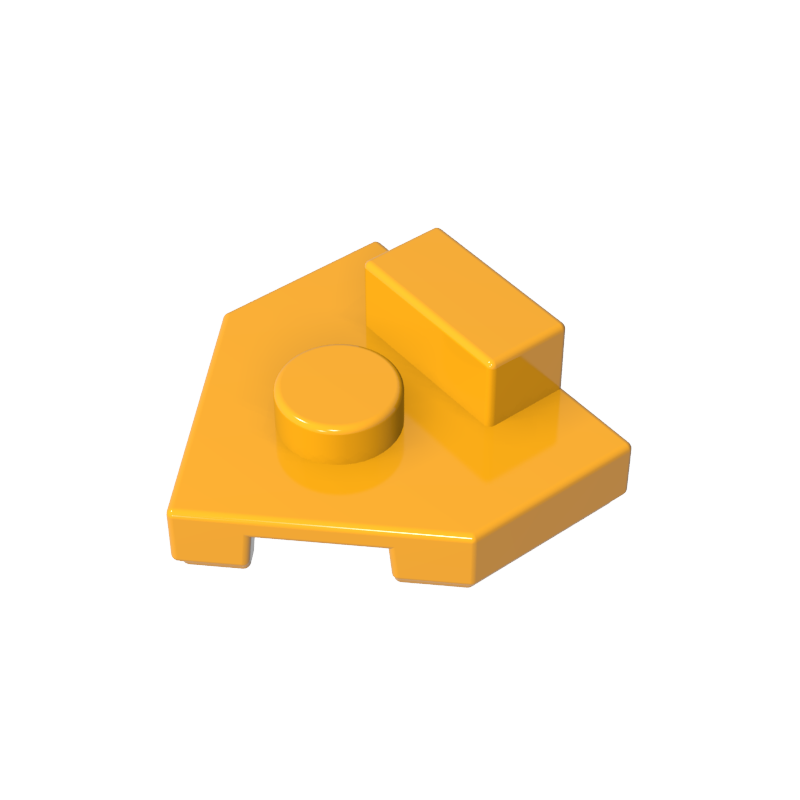 Placa especial de cuña de 2 x 2, perno central, pestaña elevada de 1 x 1/2-MyGobricksEs