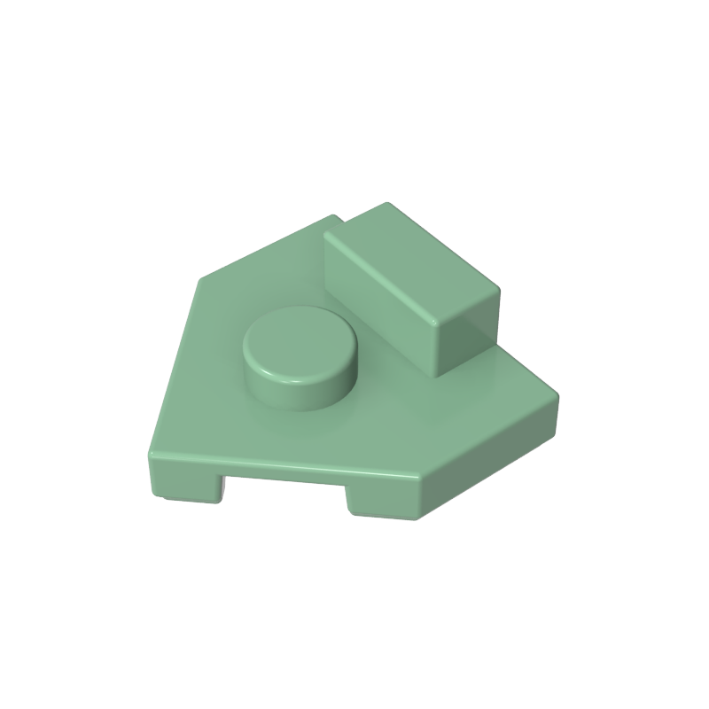 Placa especial de cuña de 2 x 2, perno central, pestaña elevada de 1 x 1/2-MyGobricksEs