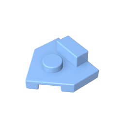 Placa especial de cuña de 2 x 2, perno central, pestaña elevada de 1 x 1/2-MyGobricksEs