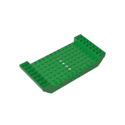 Sección del casco del barco, mediana grande, 8 x 16 x 2 1/3 con 5 agujeros-MyGobricksEs