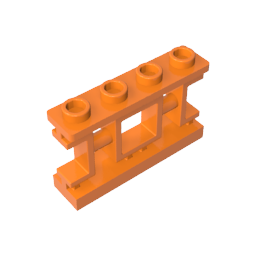 Cerca de celosía asiática ornamental de 1 x 4 x 2 con 4 montantes-MyGobricksEs