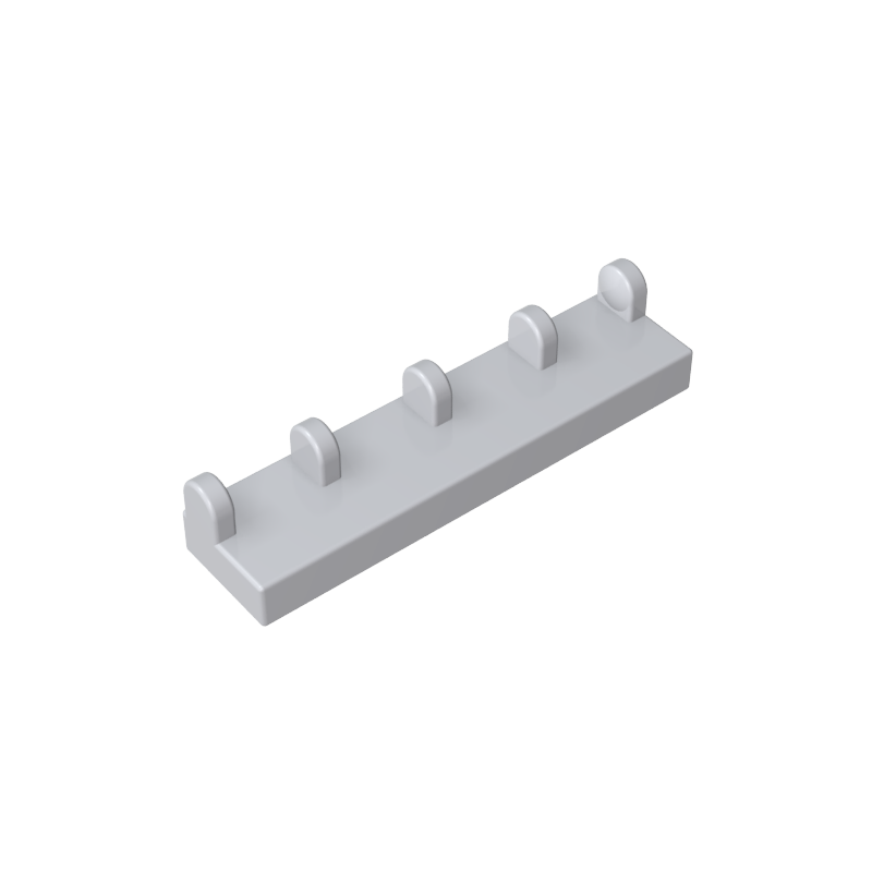 Placa de bisagra de 1x4 con 5 garras en el lateral.
