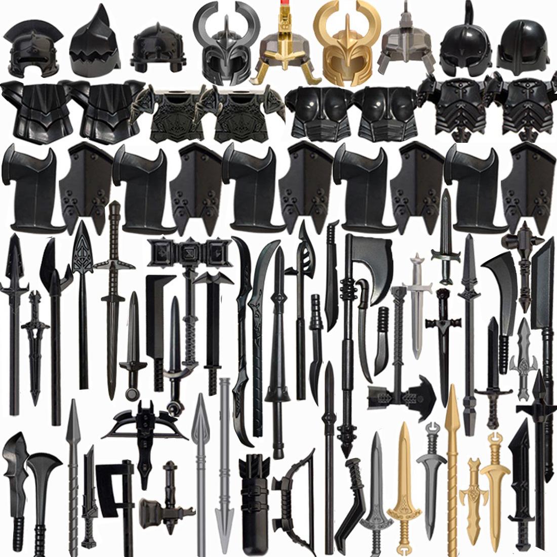 Compatible con accesorios de construcción de plástico, armaduras militares, bloques de construcción de cascos, conjuntos de armas y equipos de protección.