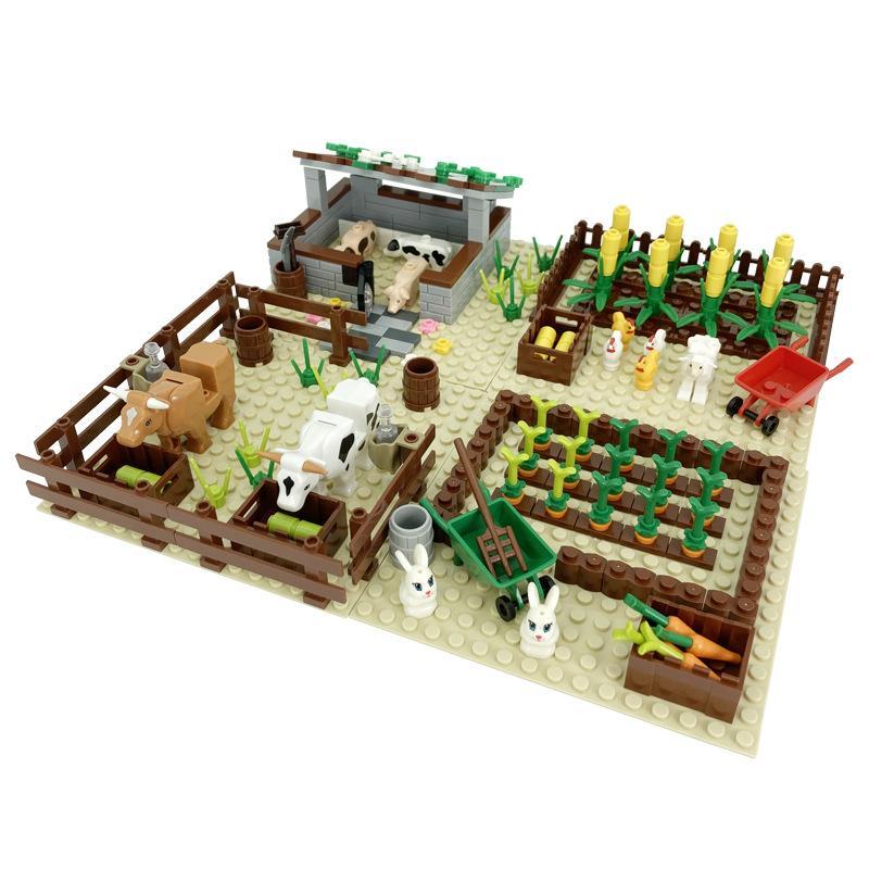 MOC Bauernhof-Szene-Bausteinset, Haus- und Gartenbausteine – Montageteile