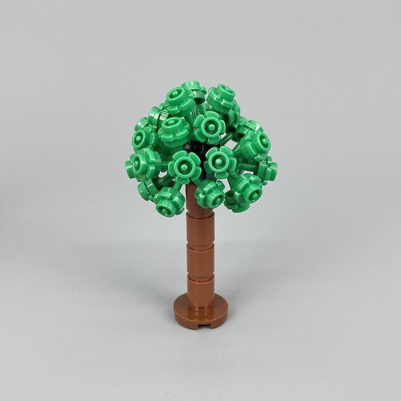 Conjunto de piezas para escena de jardín doméstico MOC, conjunto de bloques de construcción de flores y árboles, escena de patio de boda