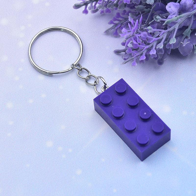 Llavero personalizado de bloques de construcción de 2x4 en colores caramelo, colgante de llavero de ladrillo personalizado, adorno colgante con logotipo e imagen personalizada de doble cara